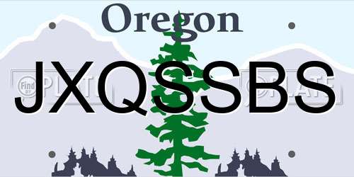 JXQSSBS Oregon License Plate