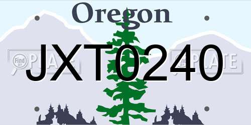 JXT0240 Oregon License Plate