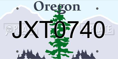 JXT0740 Oregon License Plate