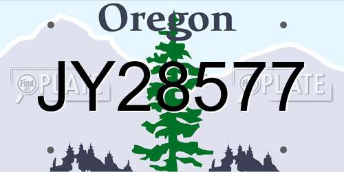 JY28577 Oregon License Plate