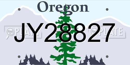 JY28827 Oregon License Plate