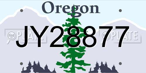 JY28877 Oregon License Plate