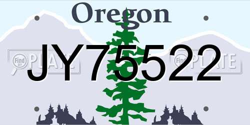 JY75522 Oregon License Plate