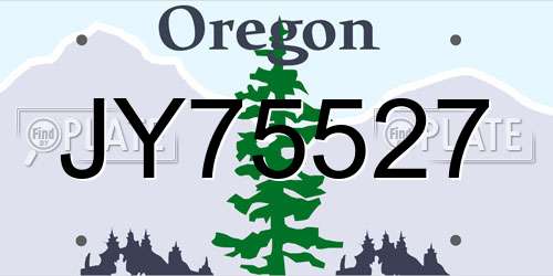 JY75527 Oregon License Plate
