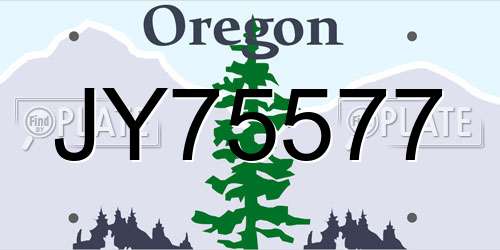 JY75577 Oregon License Plate