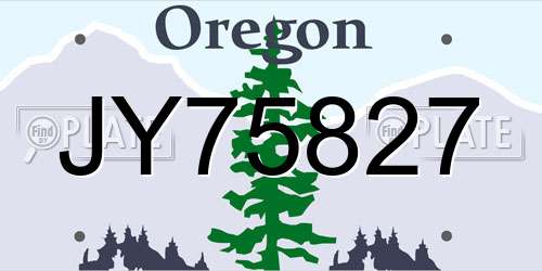 JY75827 Oregon License Plate