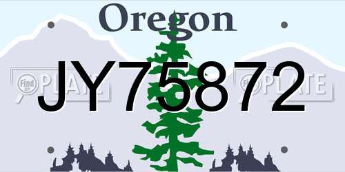 JY75872 Oregon License Plate