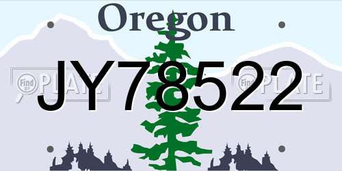 JY78522 Oregon License Plate