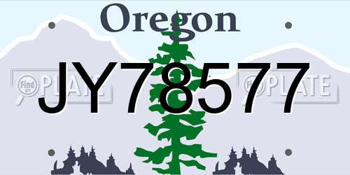 JY78577 Oregon License Plate