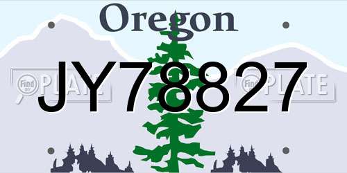 JY78827 Oregon License Plate