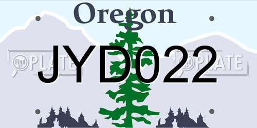 JYD022 Oregon License Plate