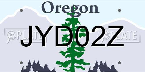 JYD02Z Oregon License Plate