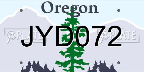 JYD072 Oregon License Plate