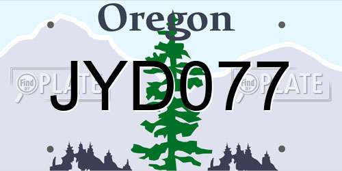 JYD077 Oregon License Plate