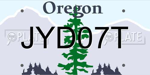 JYD07T Oregon License Plate