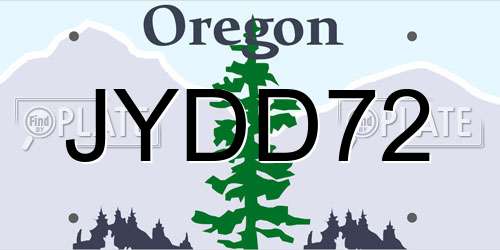 JYDD72 Oregon License Plate