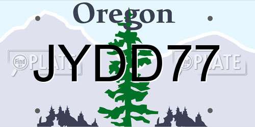 JYDD77 Oregon License Plate