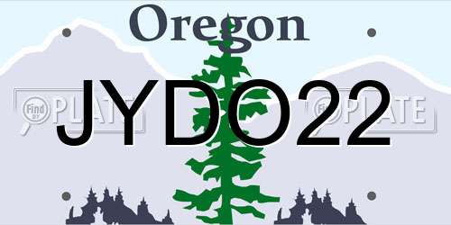 JYDO22 Oregon License Plate