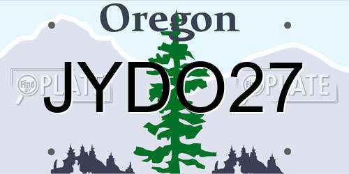 JYDO27 Oregon License Plate