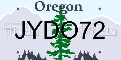 JYDO72 Oregon License Plate