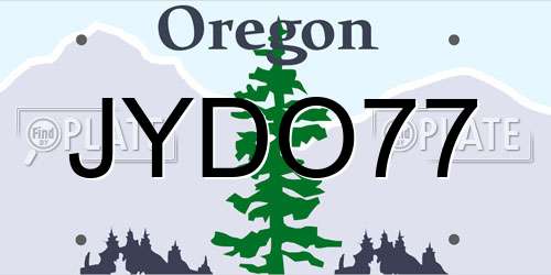 JYDO77 Oregon License Plate