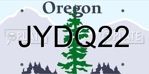 JYDQ22 Oregon License Plate