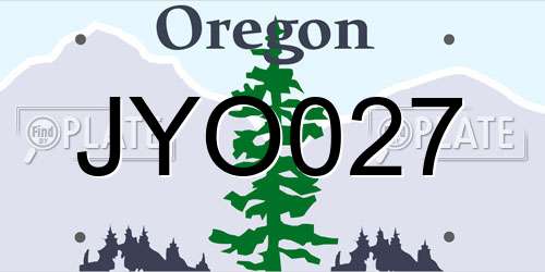 JYO027 Oregon License Plate