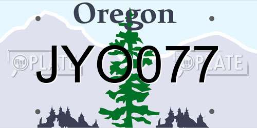JYO077 Oregon License Plate