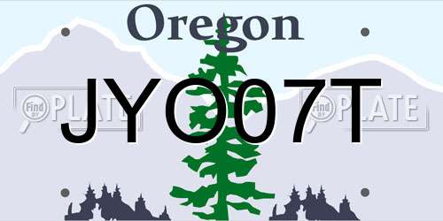 JYO07T Oregon License Plate