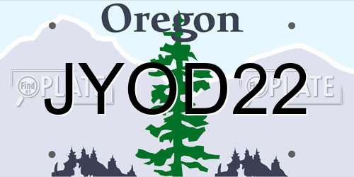 JYOD22 Oregon License Plate