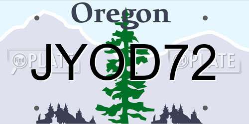 JYOD72 Oregon License Plate
