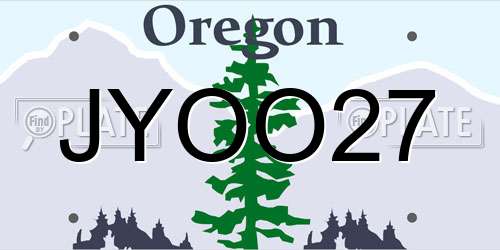 JYOO27 Oregon License Plate