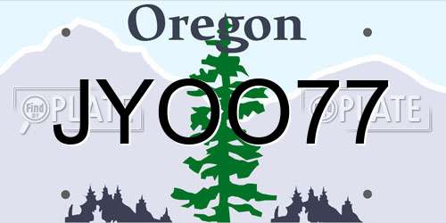 JYOO77 Oregon License Plate