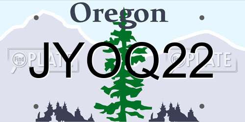 JYOQ22 Oregon License Plate
