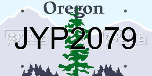 JYP2079 Oregon License Plate