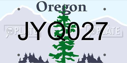 JYQ027 Oregon License Plate
