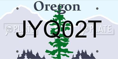 JYQ02T Oregon License Plate