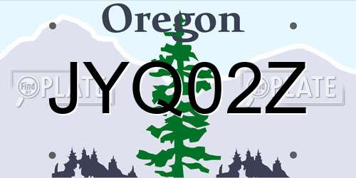 JYQ02Z Oregon License Plate
