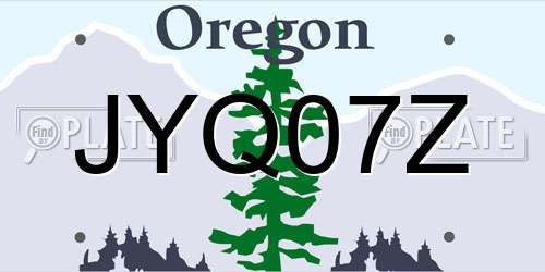 JYQ07Z Oregon License Plate