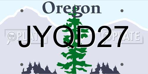 JYQD27 Oregon License Plate