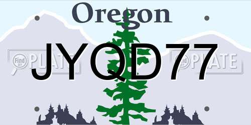 JYQD77 Oregon License Plate
