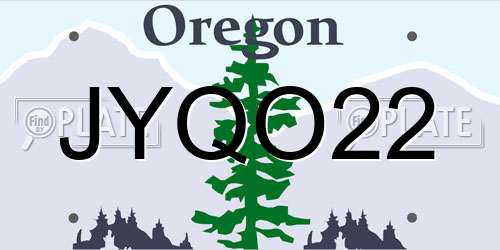 JYQO22 Oregon License Plate