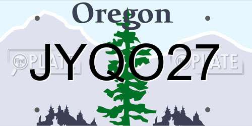 JYQO27 Oregon License Plate
