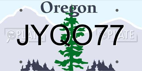 JYQO77 Oregon License Plate