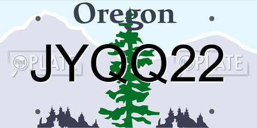 JYQQ22 Oregon License Plate