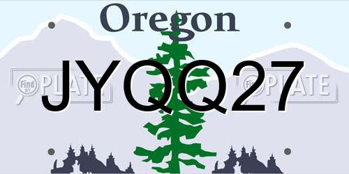 JYQQ27 Oregon License Plate