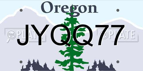 JYQQ77 Oregon License Plate