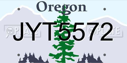 JYT5572 Oregon License Plate