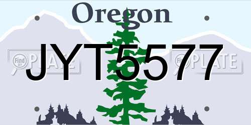 JYT5577 Oregon License Plate