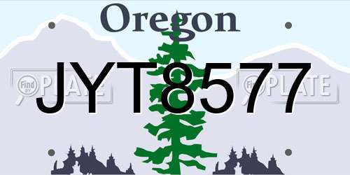 JYT8577 Oregon License Plate